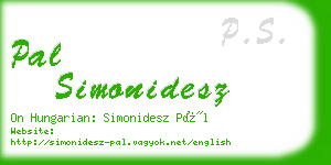 pal simonidesz business card